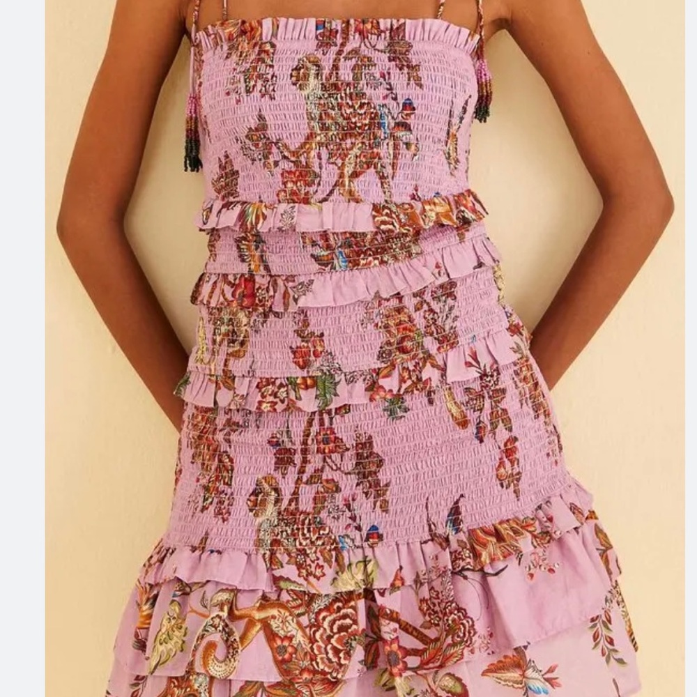 Farm Rio Tiered Purple Dress monkey lilac - Picture 4 of 7